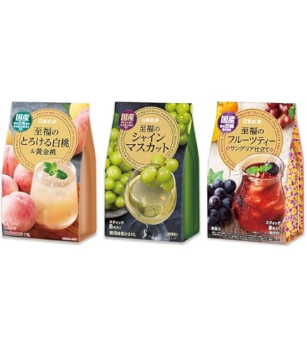 Amazon.co.jp: 三井農林 日東紅茶 至福のとろける白桃&黄金桃 8本×3個